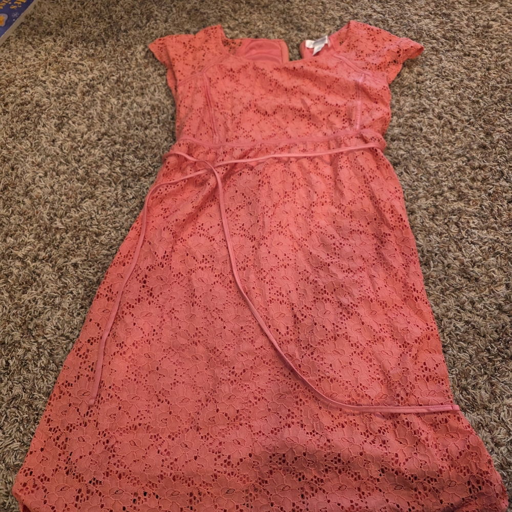 Motherhood Maternity Coral Lace Dress